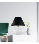 Lampy stołowe z abażurem - Zuma Line stołowa MERSIN transparentna podstawa abażur czarno złoty 1xE27 5514BKGO - produkt 3