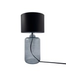 Lampy stołowe z abażurem - Zuma Line stołowa SAMASUN transparentno grafitowa podstawa czarny abażur 1xE27 5504BK - produkt 2