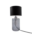 Lampy stołowe z abażurem - Zuma Line stołowa SAMASUN transparentno grafitowa podstawa czarny abażur 1xE27 5504BK - produkt 1