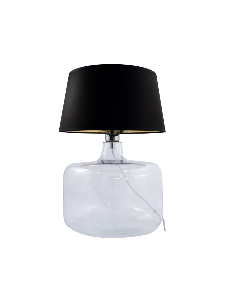 Lampy stołowe z abażurem - Zuma Line stołowa BATUMI transparentna podstawa abażur czarno złoty 1xE27 5529BKGO - produkt kolory-swiatla.pl 2