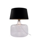 Lampy stołowe z abażurem - Zuma Line stołowa BATUMI transparentna podstawa abażur czarno złoty 1xE27 5529BKGO - produkt 1