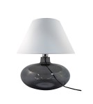 Lampy stołowe z abażurem - Zuma Line stołowa ADANA transparentno grafitowa podstawa biały abażur 1xE27 5521WH - produkt 2