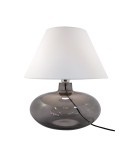 Lampy stołowe z abażurem - Zuma Line stołowa ADANA transparentno grafitowa podstawa biały abażur 1xE27 5521WH - produkt 1