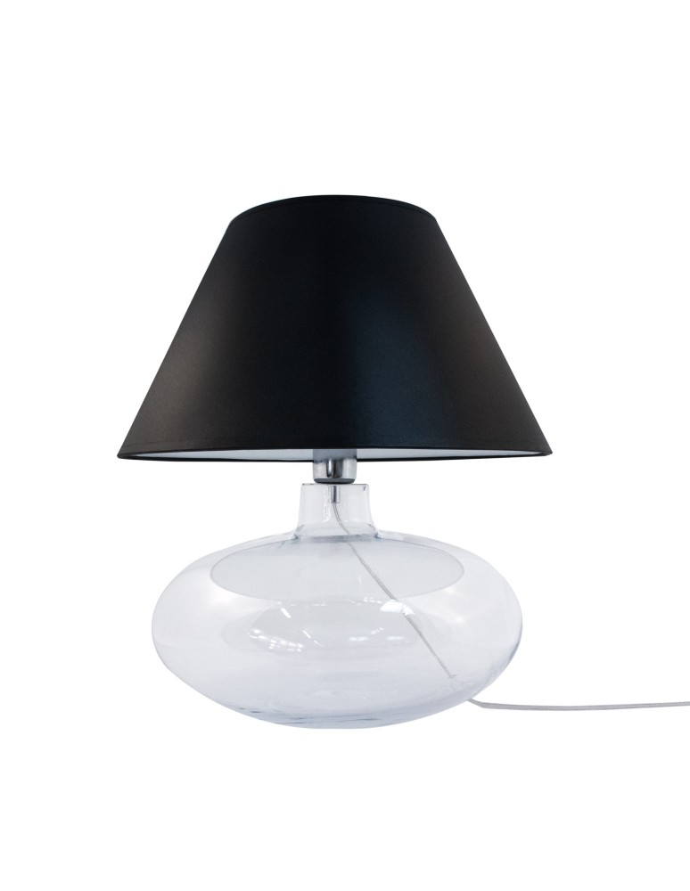 Lampy stołowe z abażurem - Zuma Line stołowa ADANA transparentna podstawa czarny abażur 1xE27 5519BK - produkt kolory-swiatla.pl 2