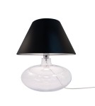 Lampy stołowe z abażurem - Zuma Line stołowa ADANA transparentna podstawa czarny abażur 1xE27 5519BK - produkt 1