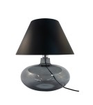 Lampy stołowe z abażurem - Zuma Line stołowa ADANA transparentno grafitowa podstawa czarny abażur 1xE27 5522BK - produkt 2