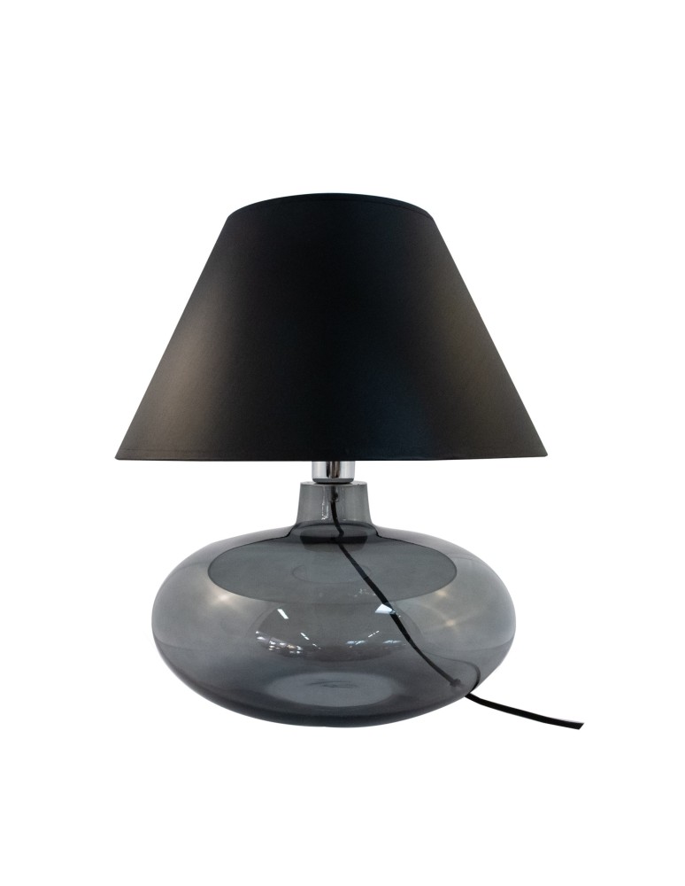 Lampy stołowe z abażurem - Zuma Line stołowa ADANA transparentno grafitowa podstawa czarny abażur 1xE27 5522BK - produkt kolory-swiatla.pl 2