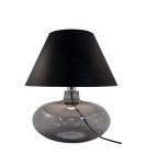 Lampy stołowe z abażurem - Zuma Line stołowa ADANA transparentno grafitowa podstawa czarny abażur 1xE27 5522BK - produkt 1
