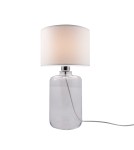 Lampy stołowe z abażurem - Zuma Line stołowa SAMASUN transparentna podstawa czarny biały 1xE27 5500WH - produkt 1