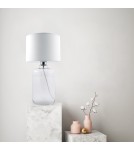 Lampy stołowe z abażurem - Zuma Line stołowa SAMASUN transparentna podstawa czarny biały 1xE27 5500WH - produkt 3