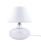 Lampy stołowe z abażurem - Zuma Line stołowa MERSIN transparentna podstawa abażur biały 1xE27 5512WH - produkt 2