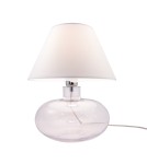 Lampy stołowe z abażurem - Zuma Line stołowa MERSIN transparentna podstawa abażur biały 1xE27 5512WH - produkt 1