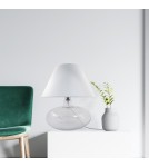Lampy stołowe z abażurem - Zuma Line stołowa MERSIN transparentna podstawa abażur biały 1xE27 5512WH - produkt 3