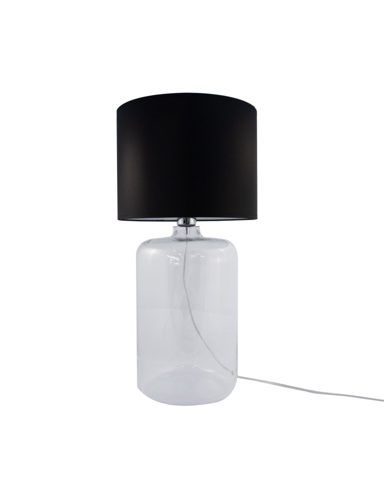 Zuma Line stołowa AMARSA transparentna podstawa abażur czarny 1xE27 5507BK
