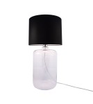 Lampy stołowe z abażurem - Zuma Line stołowa AMARSA transparentna podstawa abażur czarny 1xE27 5507BK - produkt 1