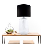 Lampy stołowe z abażurem - Zuma Line stołowa AMARSA transparentna podstawa abażur czarny 1xE27 5507BK - produkt 3