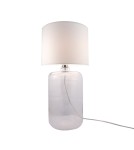 Lampy stołowe z abażurem - Zuma Line stołowa AMARSA transparentna podstawa abażur biały 1xE27 5506WH - produkt 1
