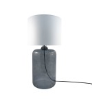 Lampy stołowe z abażurem - Zuma Line stołowa AMARSA transparentno grafitowa podstawa abażur biały 1xE27 5509WH - produkt 2