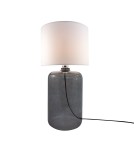 Lampy stołowe z abażurem - Zuma Line stołowa AMARSA transparentno grafitowa podstawa abażur biały 1xE27 5509WH - produkt 1