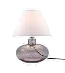 Lampy stołowe z abażurem - Zuma Line stołowa MERSIN transparentno grafitowa podstawa abażur biały 1xE27 5515WH - produkt 1