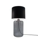 Lampy stołowe z abażurem - Zuma Line stołowa AMARSA transparentno grafitowa podstawa abażur czarny 1xE27 5510BK - produkt 1