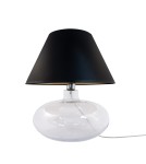 Lampy stołowe z abażurem - Zuma Line stołowa ADANA transparentno grafitowa podstawa abażur czarno złoty 1xE27 5520BKGO - produkt 2