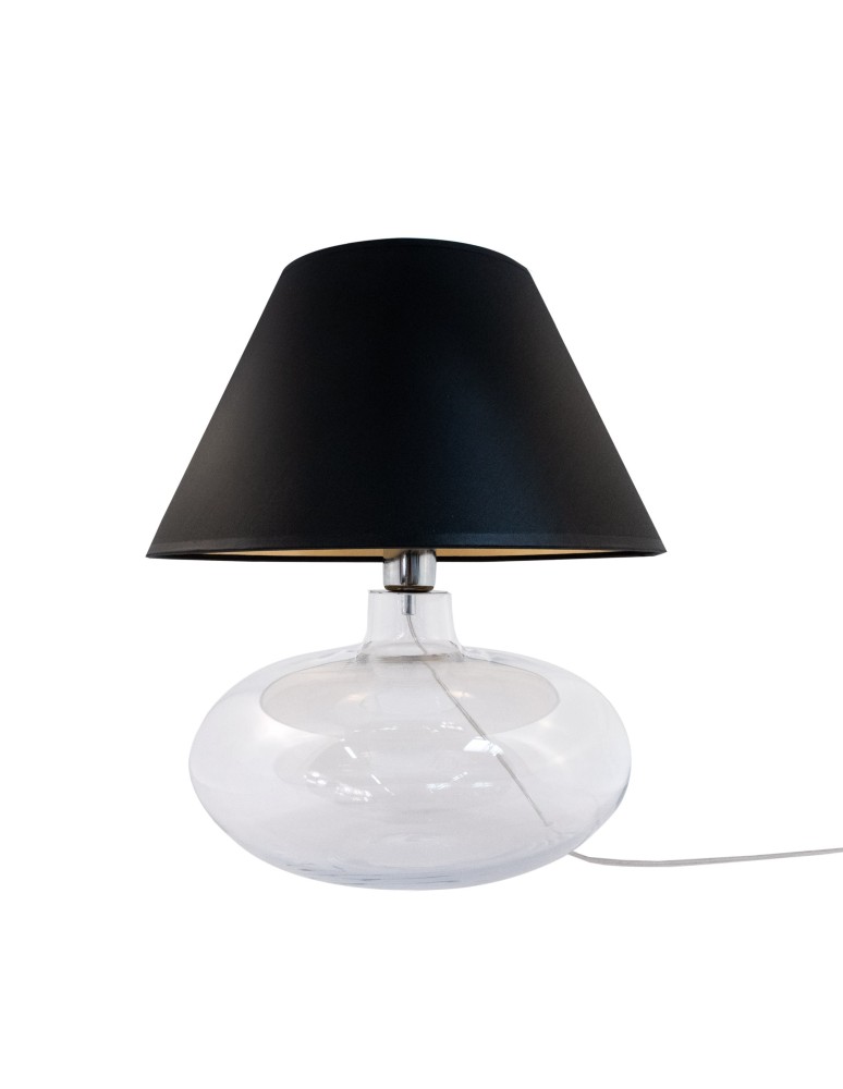 Lampy stołowe z abażurem - Zuma Line stołowa ADANA transparentno grafitowa podstawa abażur czarno złoty 1xE27 5520BKGO - produkt kolory-swiatla.pl 2