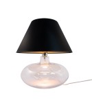 Lampy stołowe z abażurem - Zuma Line stołowa ADANA transparentno grafitowa podstawa abażur czarno złoty 1xE27 5520BKGO - produkt 1