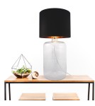 Lampy stołowe z abażurem - Zuma Line stołowa AMARSA transparentna podstawa abażur czarno złoty 1xE27 5508BKGO - produkt 3