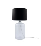 Lampy stołowe z abażurem - Zuma Line stołowa SAMASUN transparentna podstawa abażur czarny 1xE27 5501BK - produkt 2