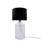 Lampy stołowe z abażurem - Zuma Line stołowa SAMASUN transparentna podstawa abażur czarny 1xE27 5501BK - produkt 1