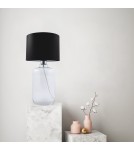 Lampy stołowe z abażurem - Zuma Line stołowa SAMASUN transparentna podstawa abażur czarny 1xE27 5501BK - produkt 3