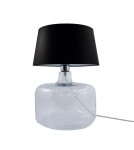 Lampy stołowe z abażurem - Zuma Line stołowa BATUMI transparentna podstawa abażur czarny 1xE27 5528BK - produkt 2