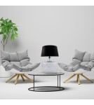 Lampy stołowe z abażurem - Zuma Line stołowa BATUMI transparentna podstawa abażur czarny 1xE27 5528BK - produkt 3
