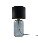 Lampy stołowe z abażurem - Zuma Line stołowa AMARSA transparentno grafitowa podstawa abażur czarno złoty 1xE27 5511BKGO - produkt 2