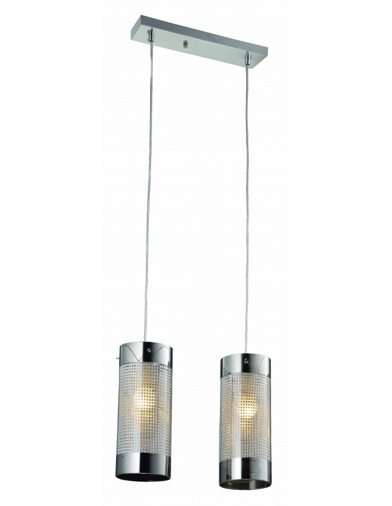 Lampy wiszące podwójne - Light Prestige Monte 2 wisząca 2xE27 srebrny, transparentny LP-1305/2P - produkt kolory-swiatla.pl 1
