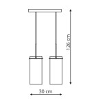 Lampy wiszące podwójne - Light Prestige Monte 2 wisząca 2xE27 srebrny, transparentny LP-1305/2P - produkt 2
