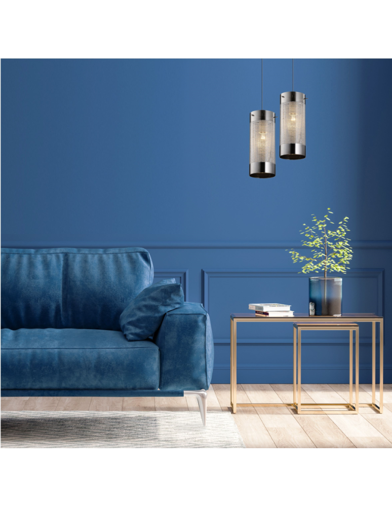 Lampy wiszące podwójne - Light Prestige Monte 2 wisząca 2xE27 srebrny, transparentny LP-1305/2P - produkt kolory-swiatla.pl 4