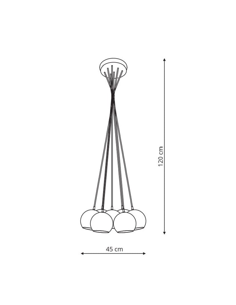 Light Prestige Punto 7 wisząca grafit 7xE14 grafitowy LP-22872/7P grafit