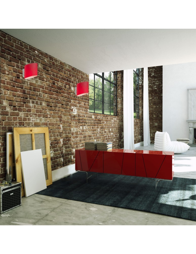 Kinkiety - Light Prestige Saragossa kinkiet czerwony 1xG9 biały, srebrny LP-B 1111/1 czer. - product kolory-swiatla.pl 3