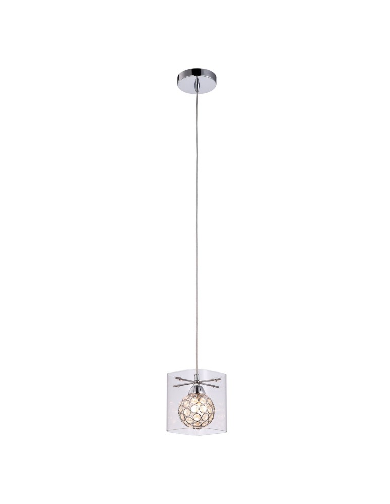 Lampy wiszące - Light Prestige Spark 1 wisząca transparentna 1xG9 srebrny, transparentny LP-5193/1P transp - produkt kolory-swiatla.pl 1