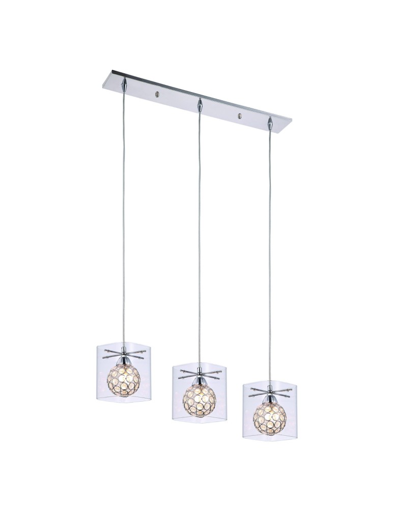 Lampy wiszące - Light Prestige Spark 1 wisząca transparentna 1xG9 srebrny, transparentny LP-5193/1P transp - produkt kolory-swiatla.pl 2