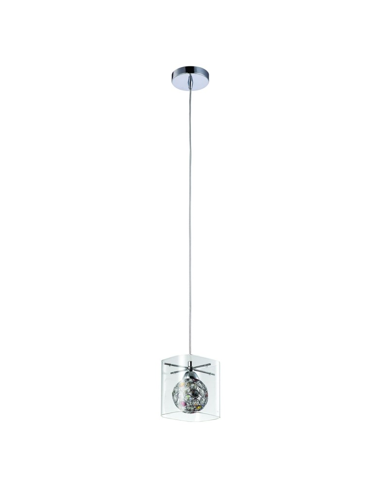 Lampy wiszące - Light Prestige Spark 1 wisząca transparentna 1xG9 srebrny, transparentny LP-5193/1P transp - produkt kolory-swiatla.pl 5