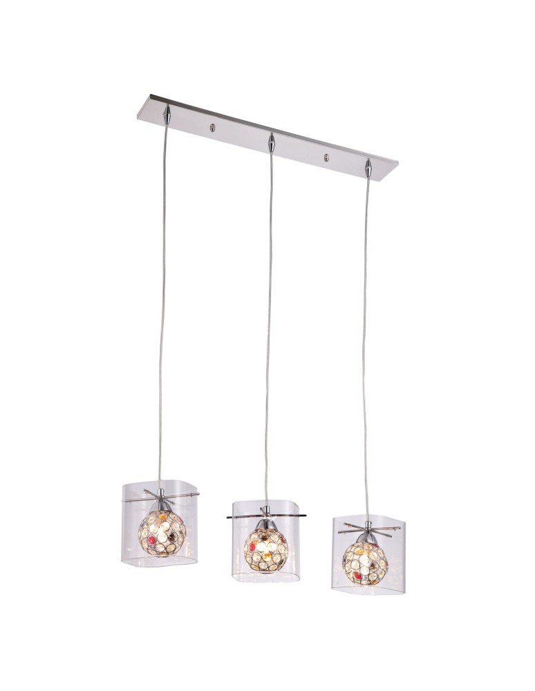 Lampy wiszące - Light Prestige Spark 1 wisząca transparentna 1xG9 srebrny, transparentny LP-5193/1P transp - produkt kolory-swiatla.pl 6