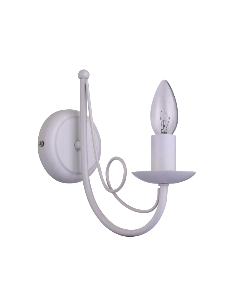 Kinkiety świecznikowe - Light Prestige Perła kinkiet biała 1xE14 biały LP-020/1W white - produkt kolory-swiatla.pl 1