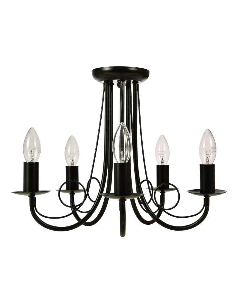 Żyrandole świecznikowe - Light Prestige Perła 5 wisząca czarna 5xE14 czarny LP-020/5P black - produkt kolory-swiatla.pl 1