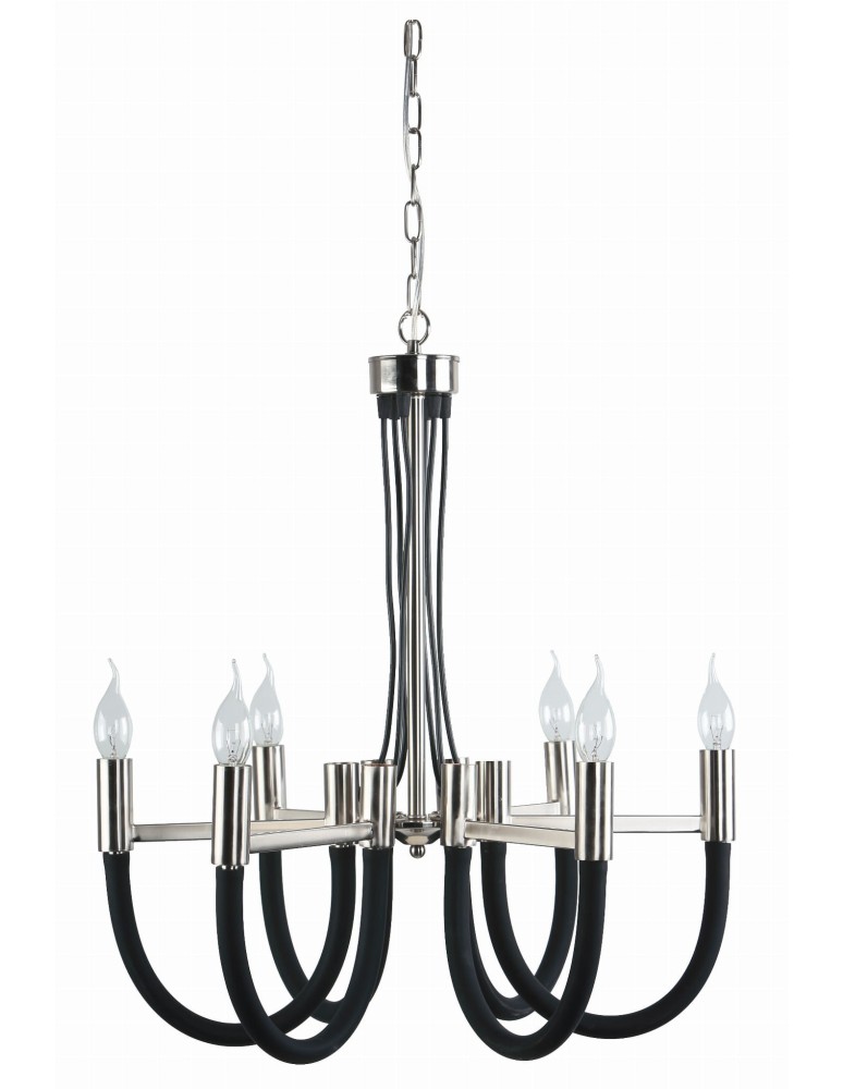 Żyrandole świecznikowe - Light Prestige Como wisząca czarna 6xE14 Czarny/Nikiel LP-90103/6P BK - produkt kolory-swiatla.pl 1