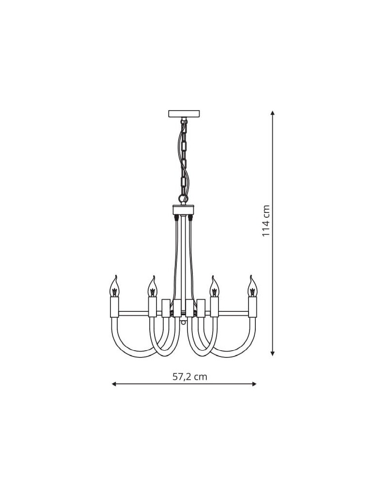 Light Prestige Como wisząca czarna 6xE14 Czarny/Nikiel LP-90103/6P BK