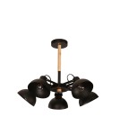 Lampy wiszące - Light Prestige Terme 5 wisząca E27 czarny, drewno LP-4404/5P - product 1