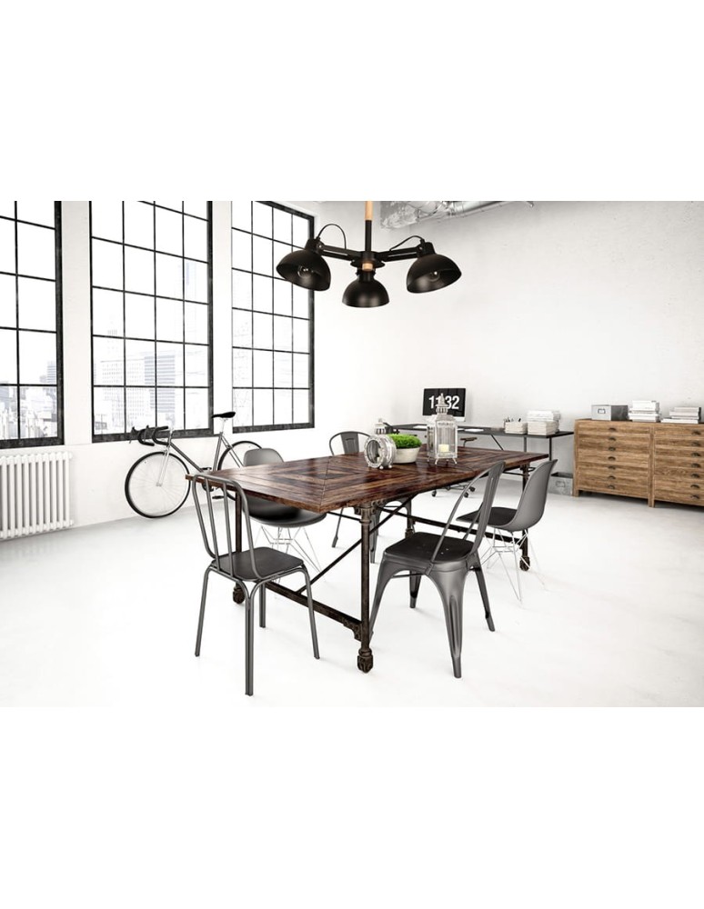 Light Prestige Terme 5 wisząca E27 czarny, drewno LP-4404/5P